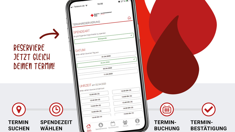 Blutspenden mit Terminreservierung - Ab sofort kannst du online deinen Termin für die Blutspende buchen 