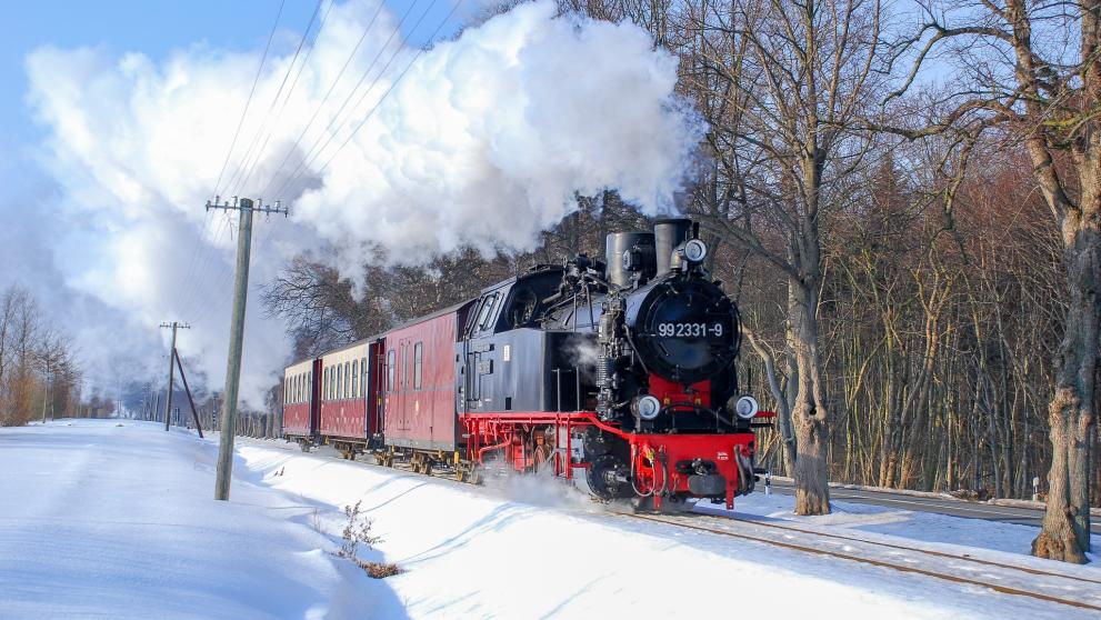 Bäderbahn Molli im Schnee