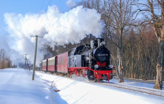Bäderbahn Molli im Schnee